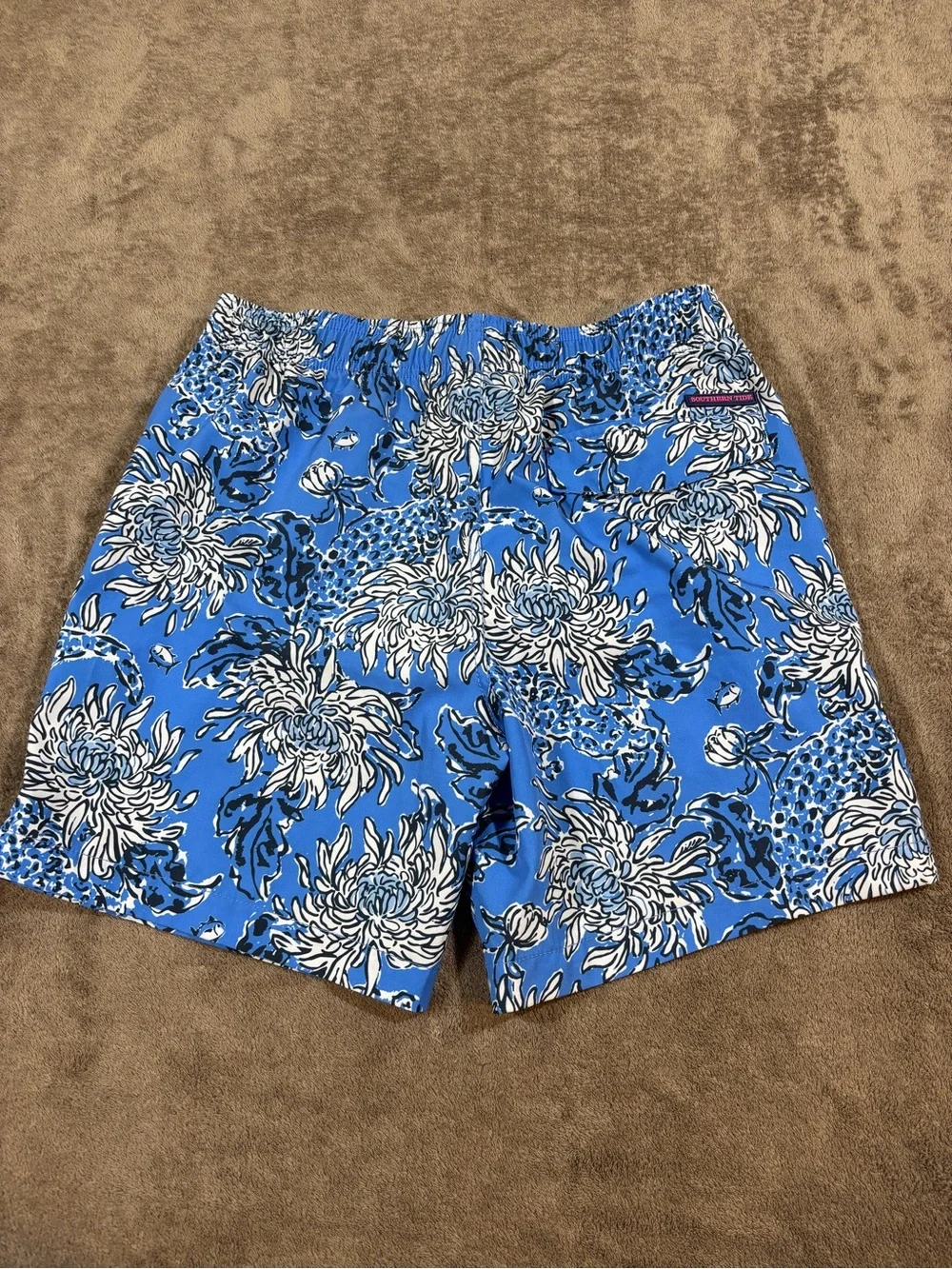 Lilly Pulitzer x Southern Tide Boca Blue Swim Trunks Boys Large 12-14